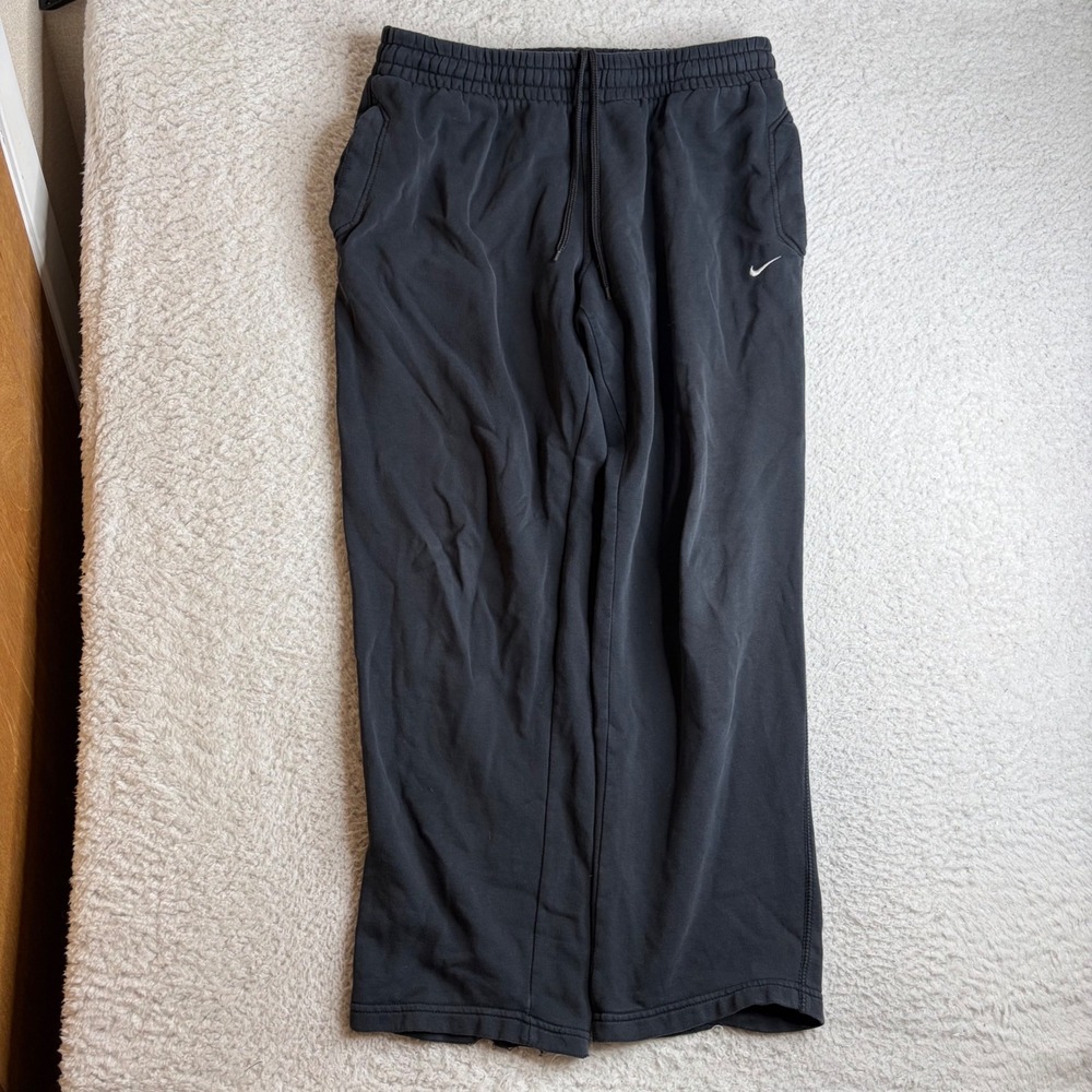 Vintage Nike The Athletic Dept Sweatpants Black baggy loose fit open leg Large